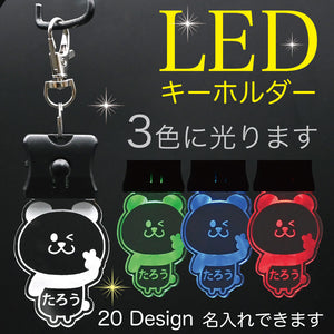 LED キーホルダー 散歩ライト 愛犬・愛猫お散歩チャーム 名入れ アクリル ペット 犬