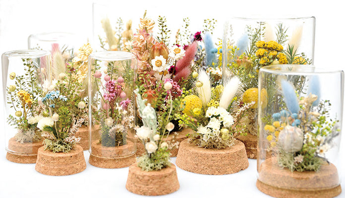 ドライフラワー 名入れ 誕生日 コルク グラス 花 アレンジメント L